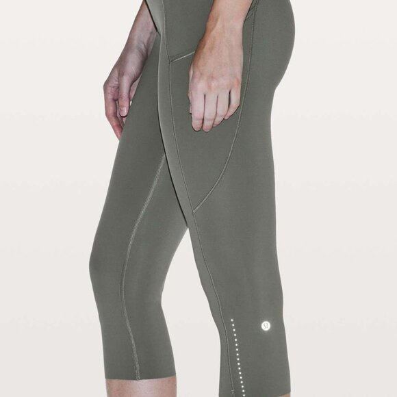 Lululemon Fast & Free Crop II *Nulux 19" Grey Sage Size 4 - Picture 5 of 8